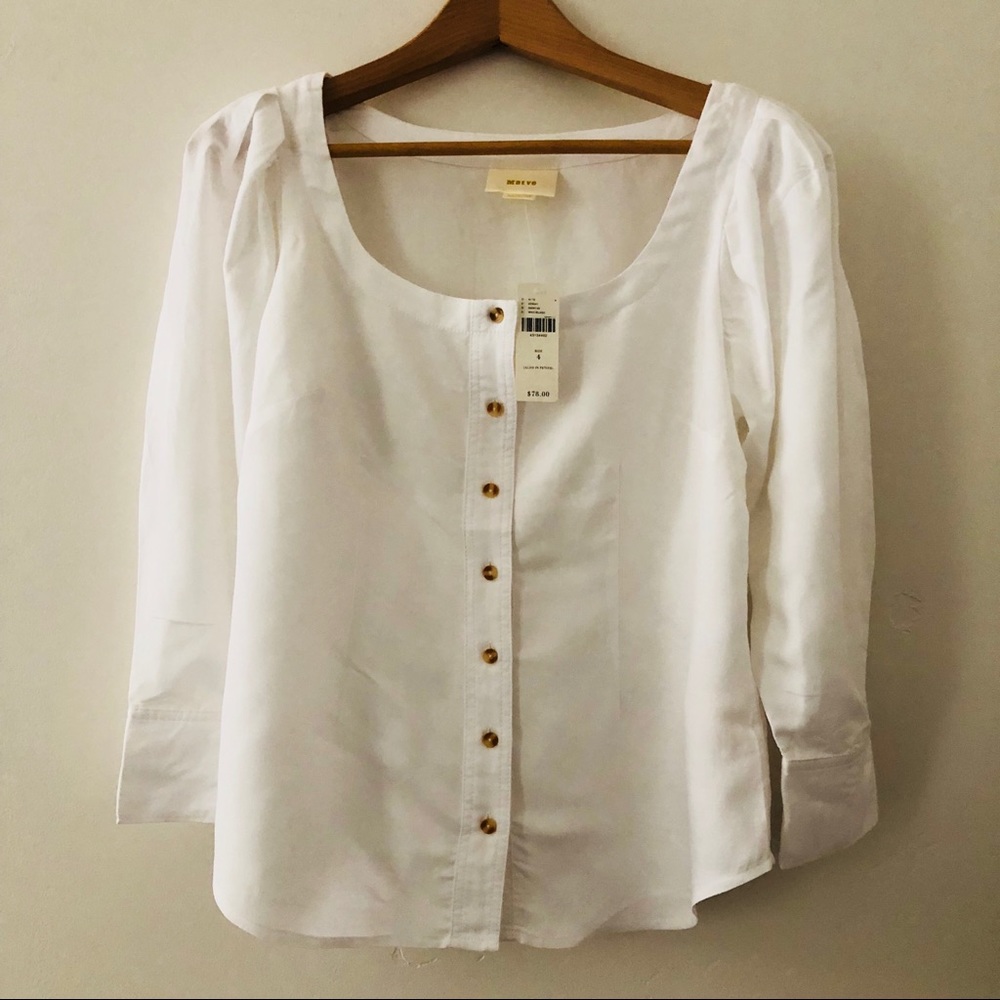 Anthropologie by Maeve NWT white blouse, sz 4